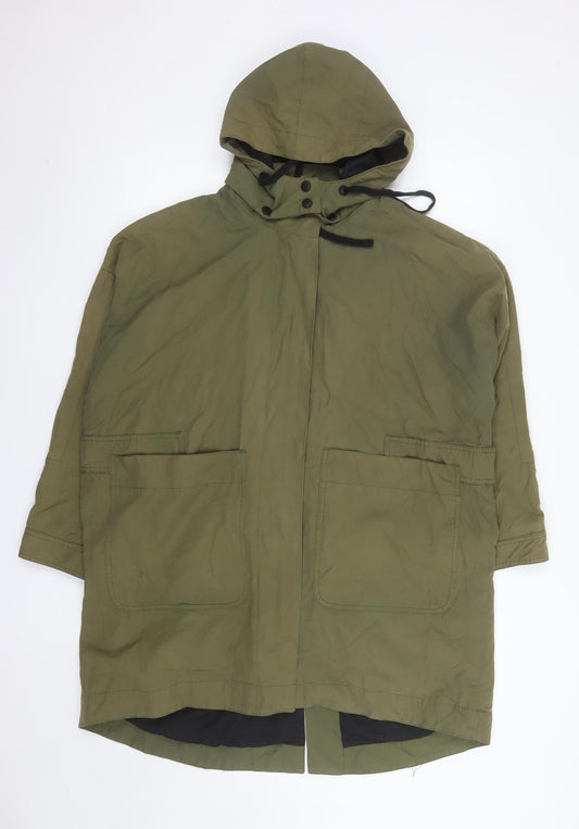 Kin by John Lewis Womens Green Hooded Parka Coat Size 12