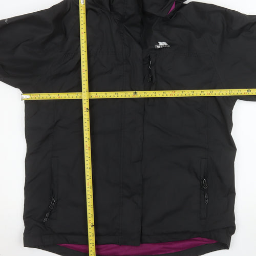 Trespass Womens Black Waterproof Hooded Rain Coat Jacket L