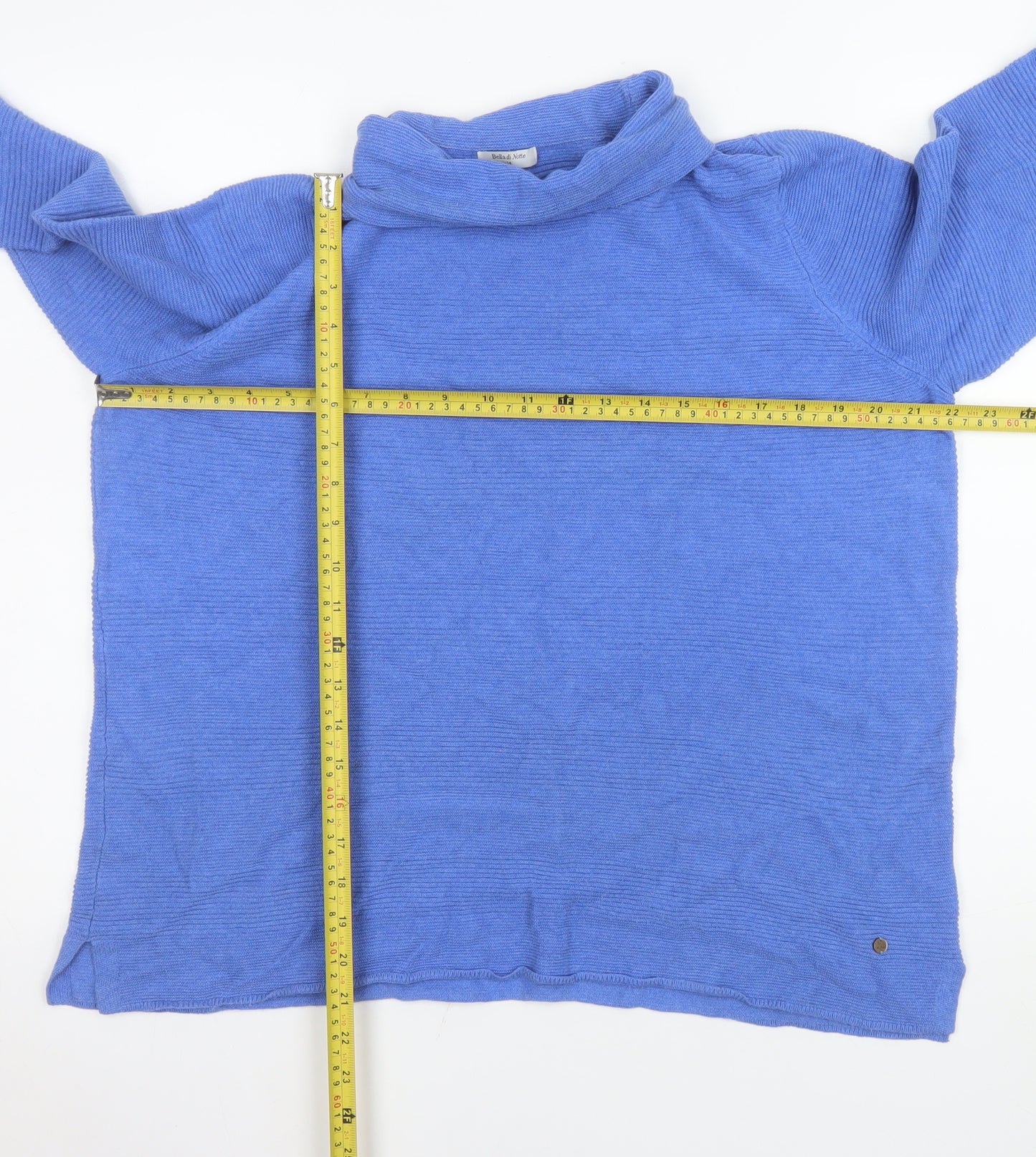 Bella di Notte Women Blue Roll Neck Long Sleeve Jumper Size 14