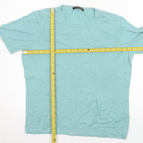 Jaeger Women’s Blue Short Sleeve Basic T-Shirt Size L Cotton Blend