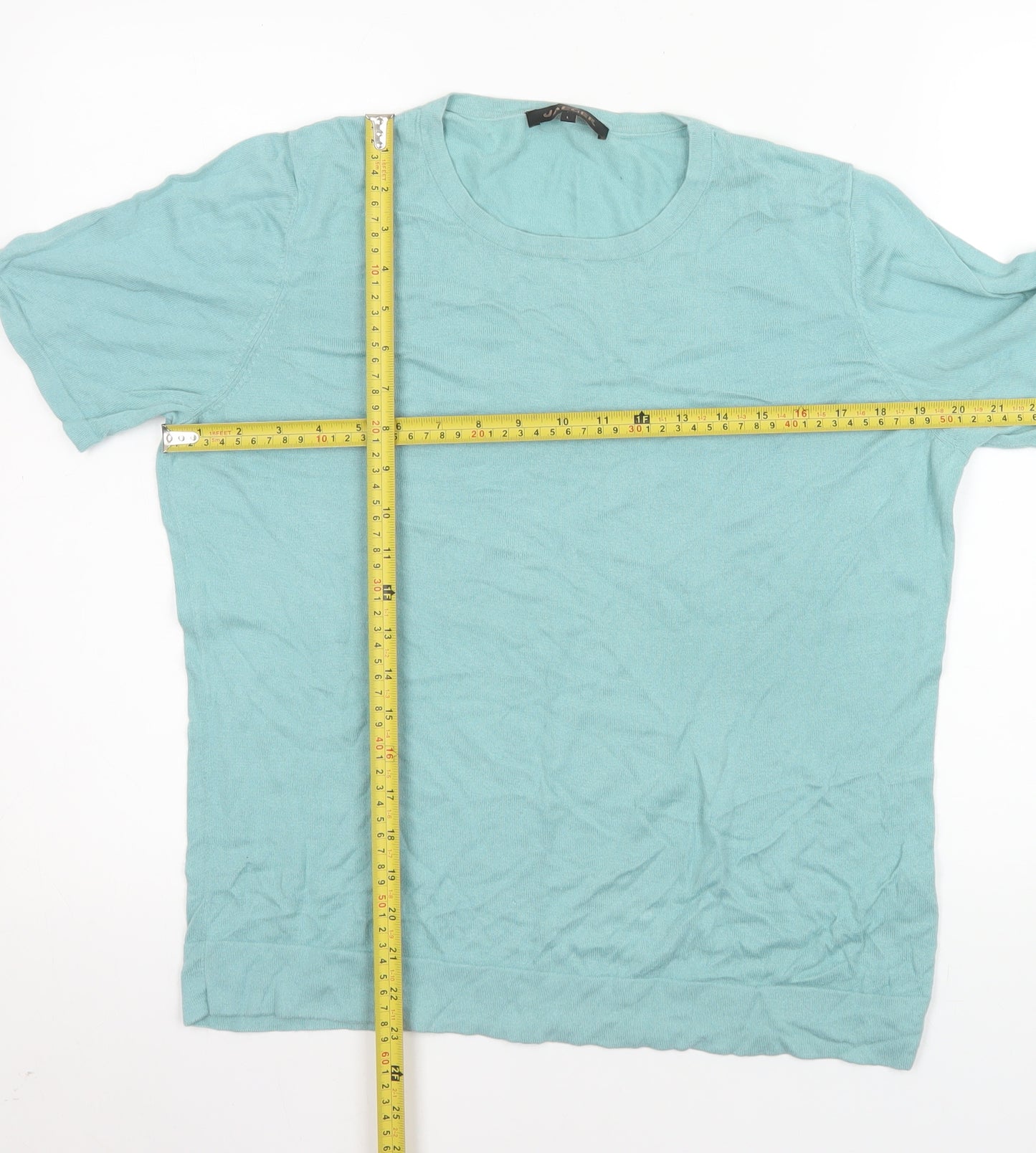 Jaeger Women’s Blue Short Sleeve Basic T-Shirt Size L Cotton Blend