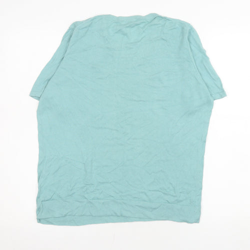 Jaeger Women’s Blue Short Sleeve Basic T-Shirt Size L Cotton Blend