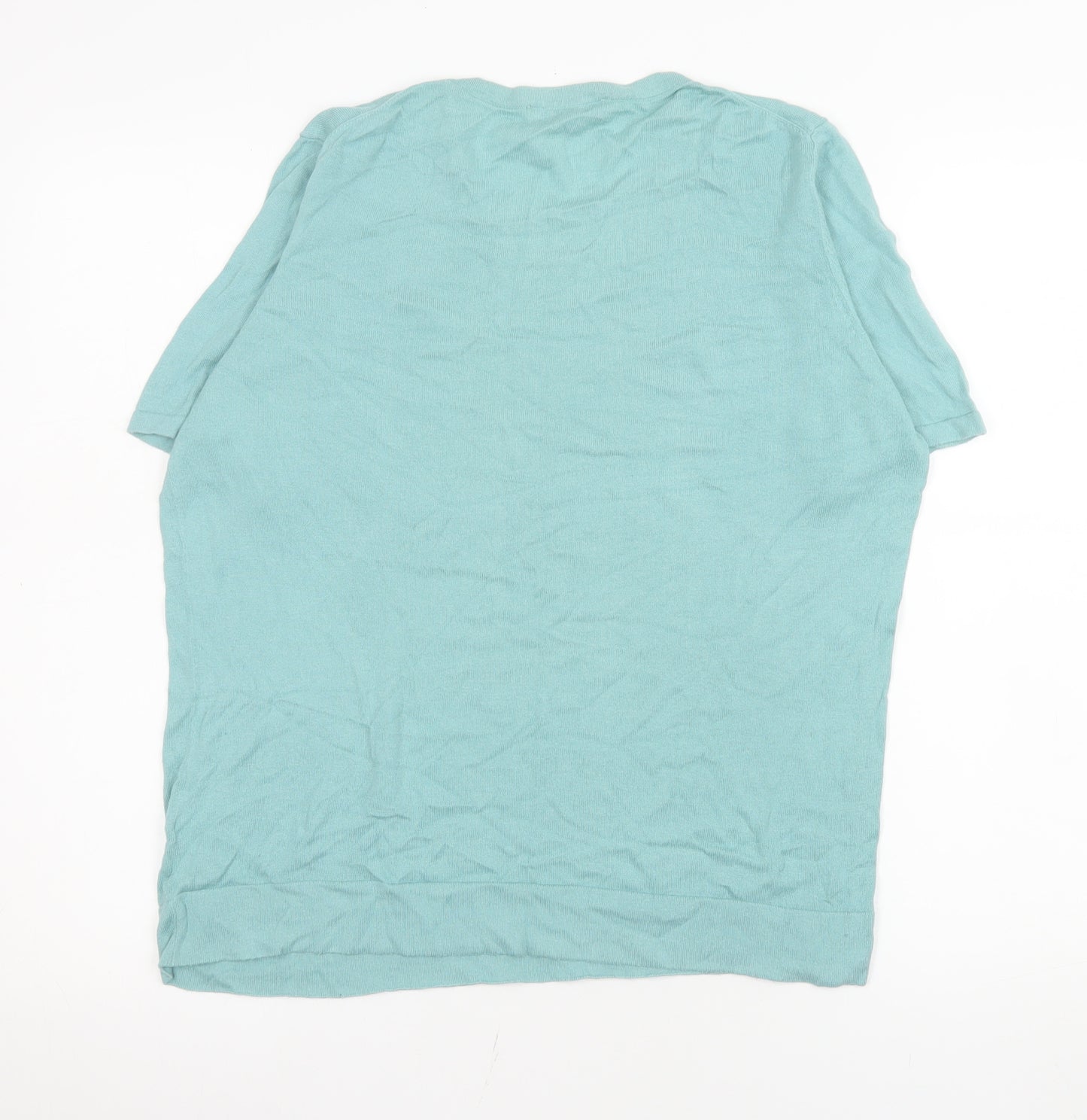 Jaeger Women’s Blue Short Sleeve Basic T-Shirt Size L Cotton Blend