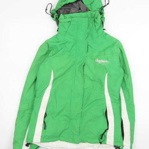Surfanic Women's Green Ski Jacket Hooded Waterproof Size M