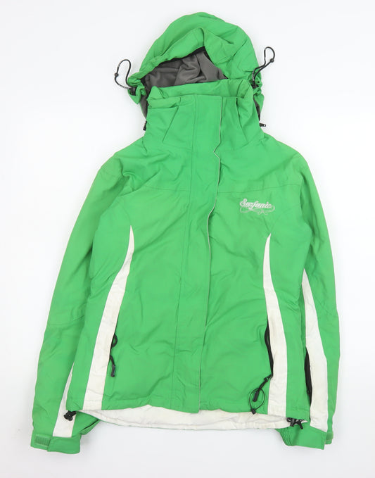 Surfanic Women's Green Ski Jacket Hooded Waterproof Size M