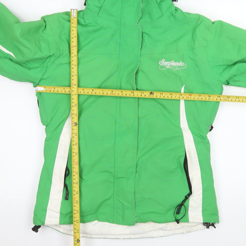 Surfanic Women's Green Ski Jacket Hooded Waterproof Size M