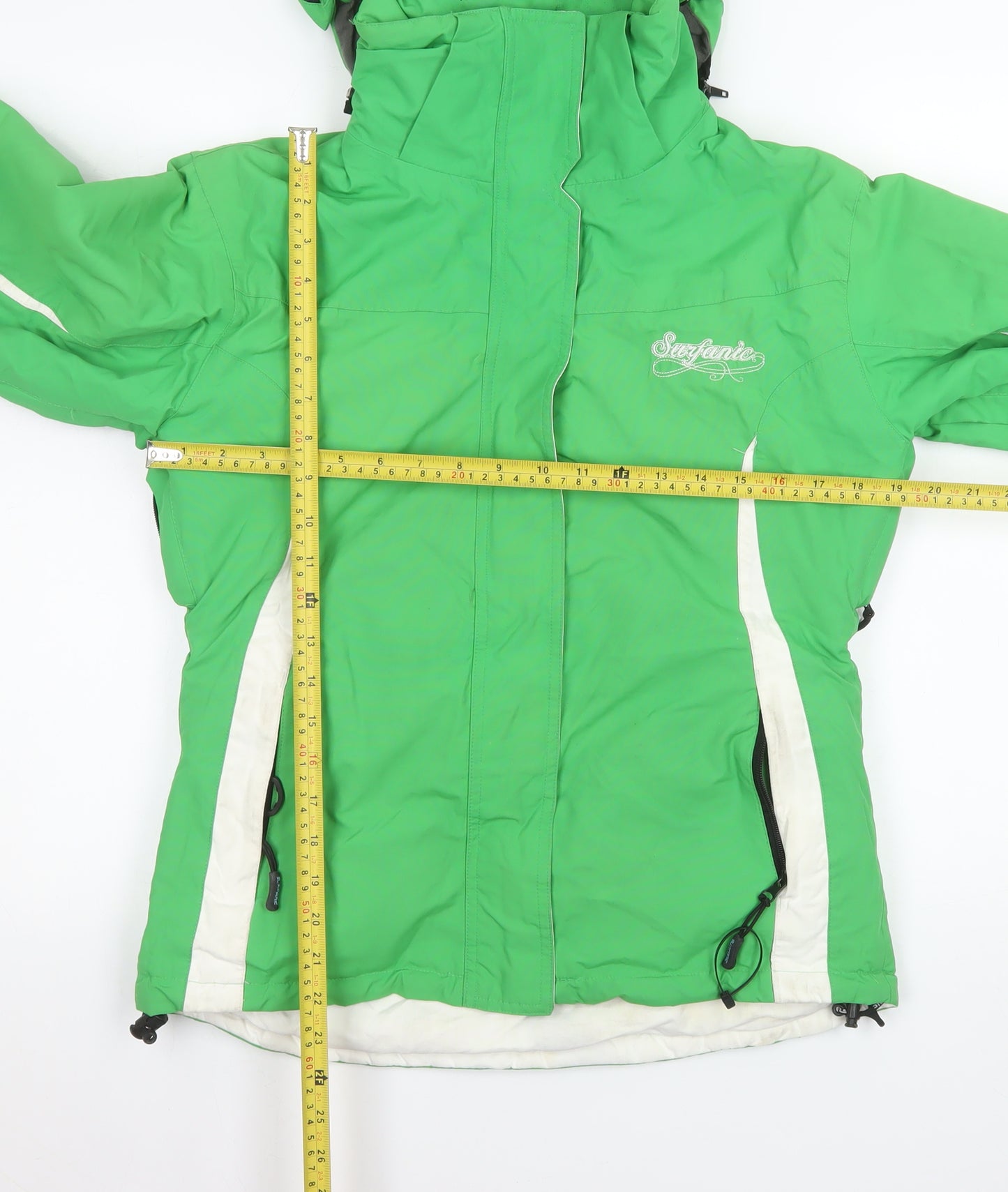 Surfanic Women's Green Ski Jacket Hooded Waterproof Size M