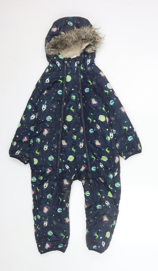 Regatta Girls Blue Peppa Pig Winter Snowsuit 6 Years Hooded Puffer