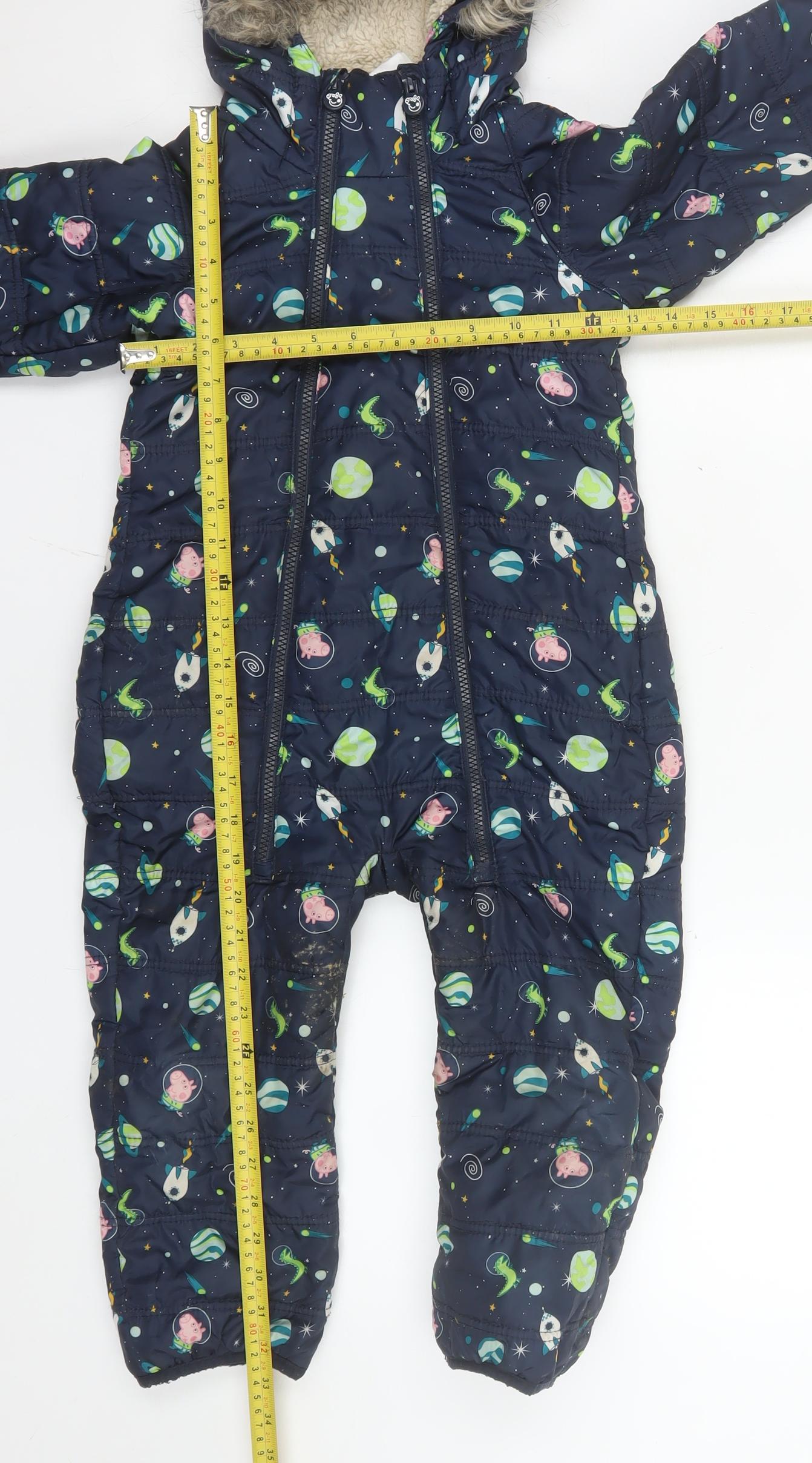Regatta Girls Blue Peppa Pig Winter Snowsuit 6 Years Hooded Puffer