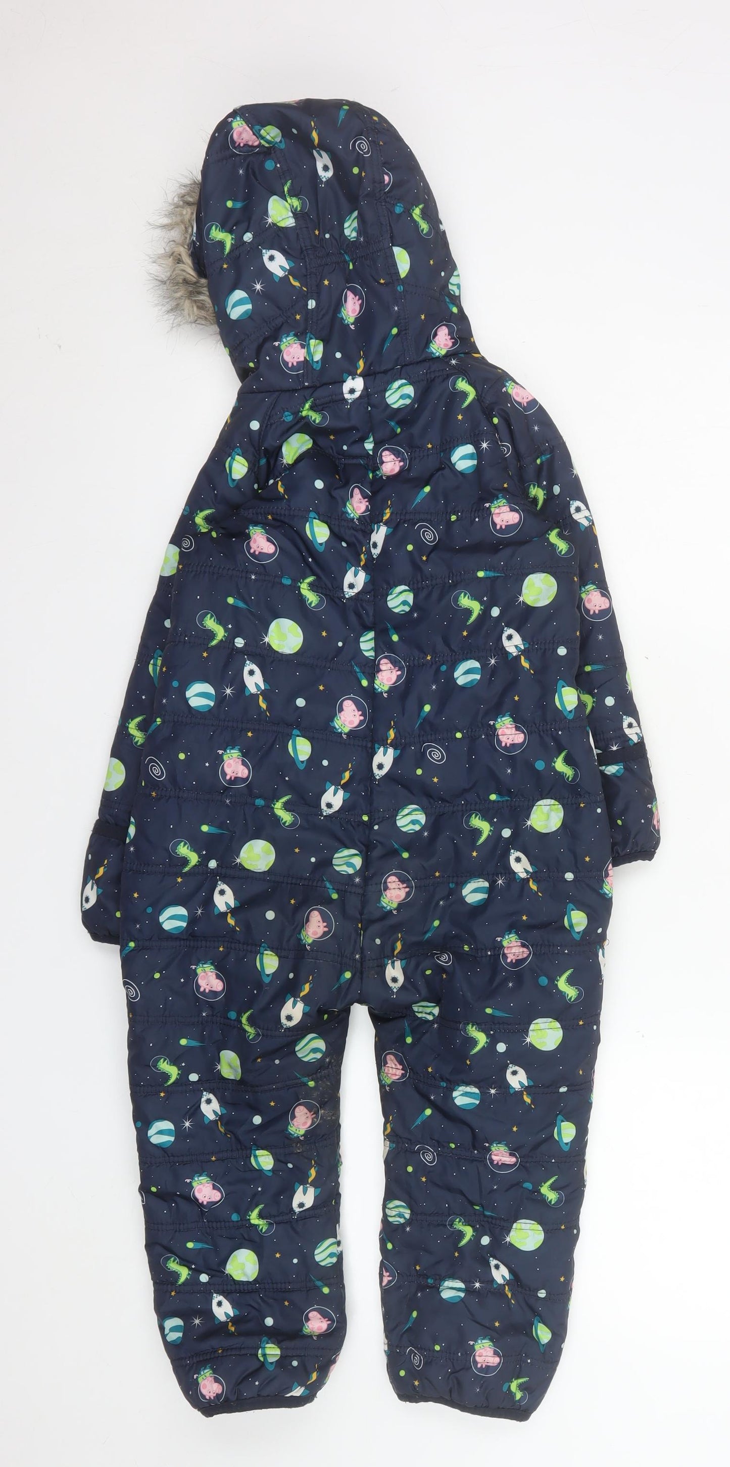 Regatta Girls Blue Peppa Pig Winter Snowsuit 6 Years Hooded Puffer