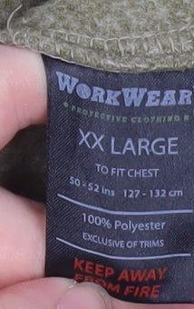 WorkWear Men's Green 2XL Fleece Full Zip Jacket