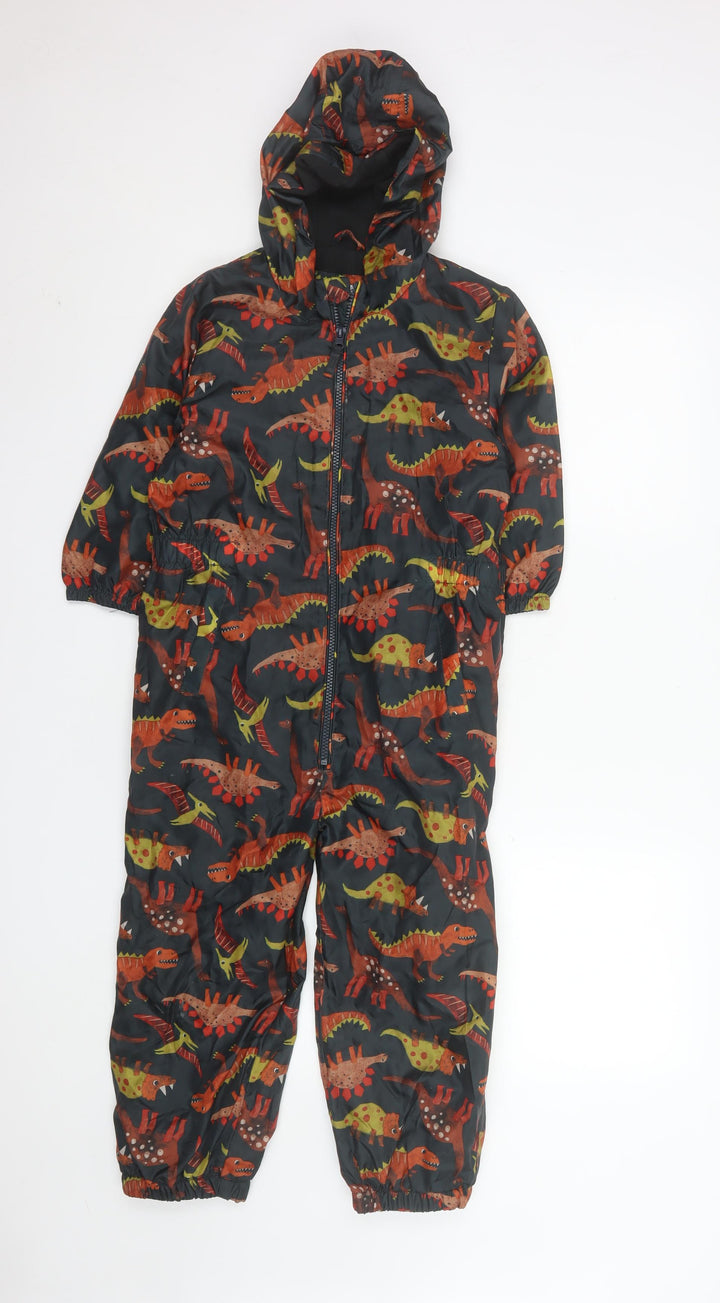 Tu Boys Multicoloured Dinosaur Print Hooded Waterproof Snowsuit 6-7 Years