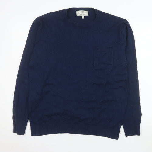 Next Men’s Blue XL Cotton Crew Neck Pullover Jumper