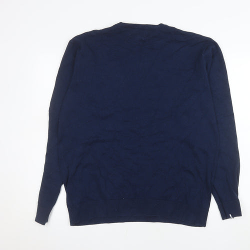 Next Men’s Blue XL Cotton Crew Neck Pullover Jumper