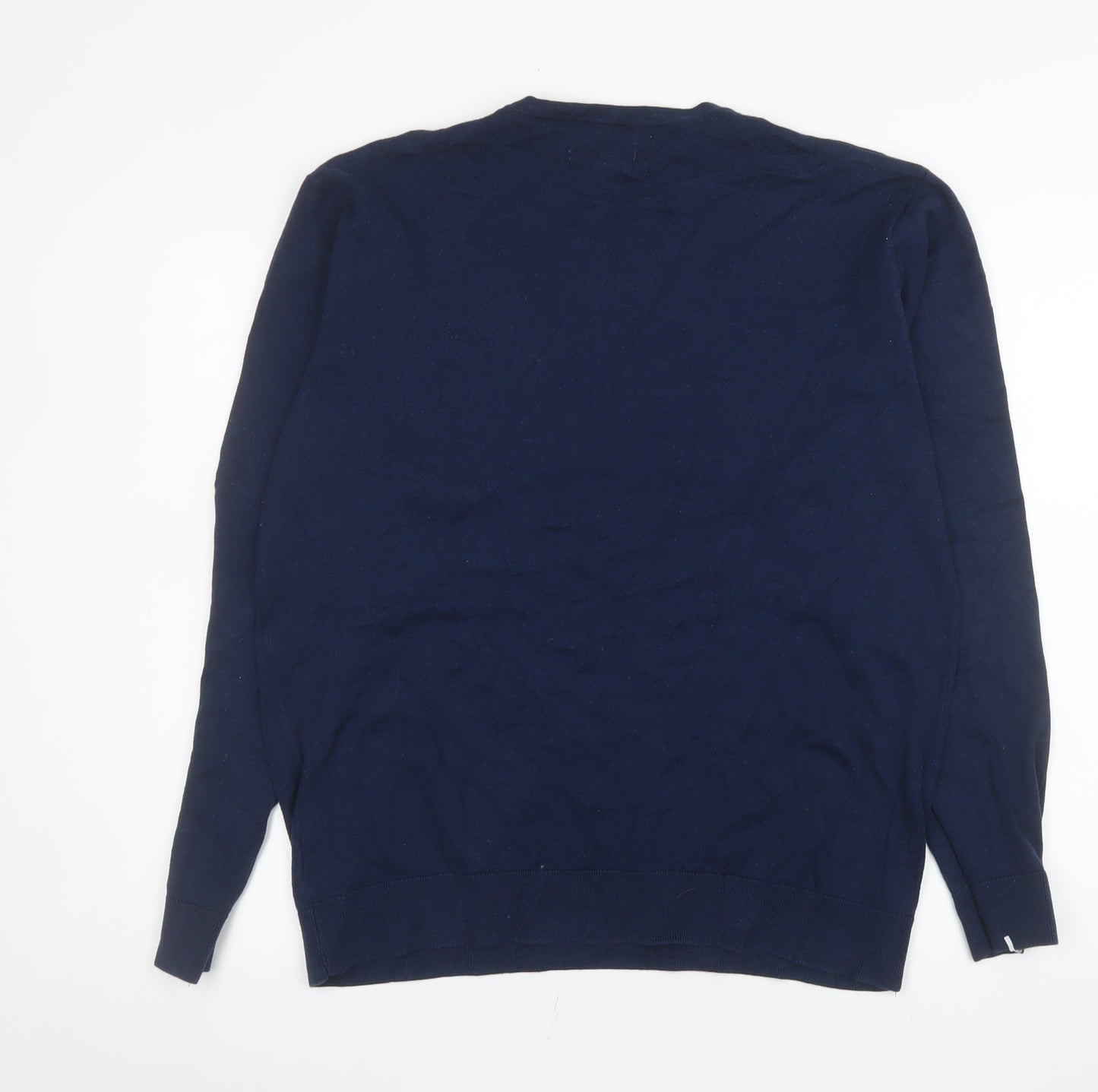 Next Men’s Blue XL Cotton Crew Neck Pullover Jumper