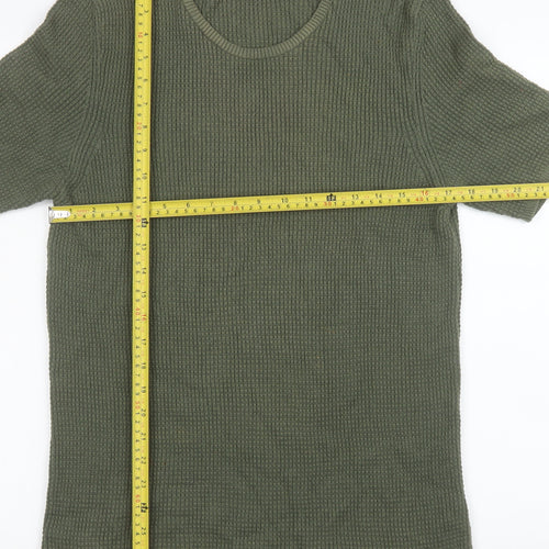 Topman Men's Green Short Sleeve Crew Neck Cotton T-Shirt Size S