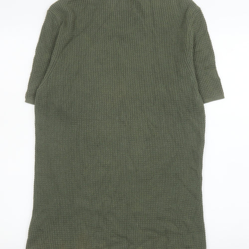 Topman Men's Green Short Sleeve Crew Neck Cotton T-Shirt Size S