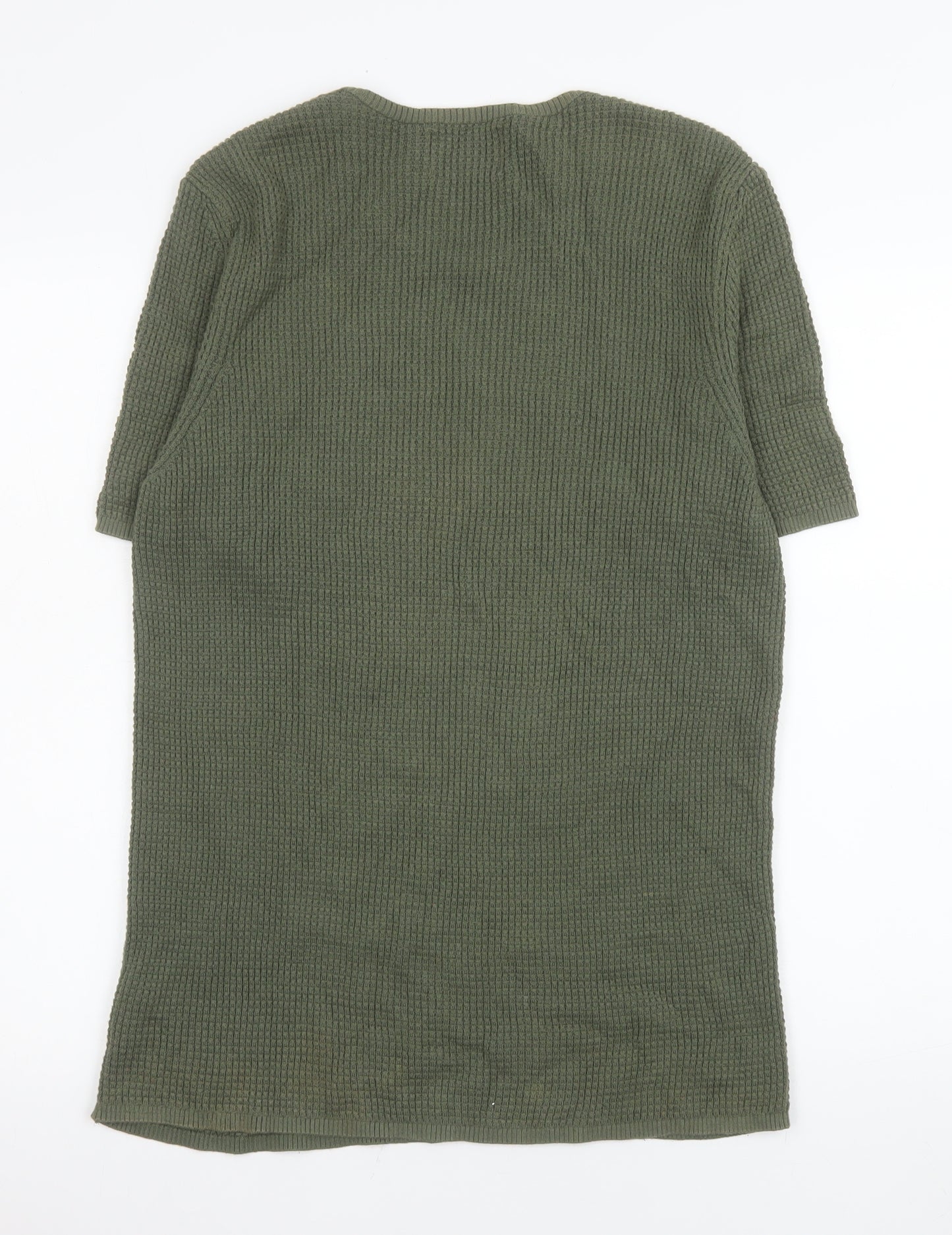 Topman Men's Green Short Sleeve Crew Neck Cotton T-Shirt Size S