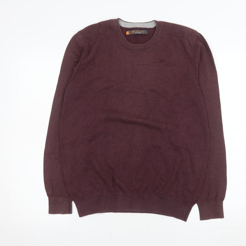 Ben Sherman Men's Red Cotton Crew Neck Jumper Size M