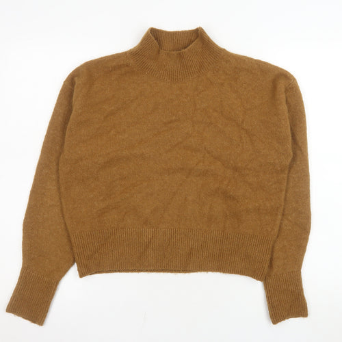 & Other Stories Women Brown Mock Neck Long Sleeve Knit Jumper XS