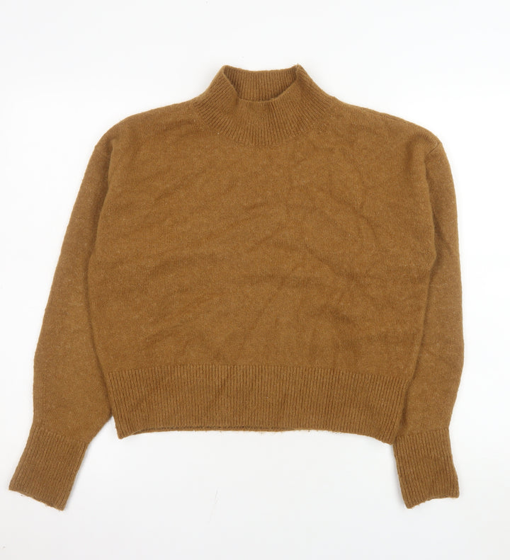 & Other Stories Women Brown Mock Neck Long Sleeve Knit Jumper XS