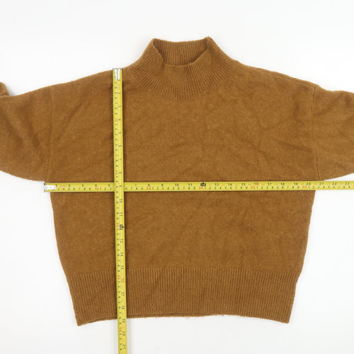 & Other Stories Women Brown Mock Neck Long Sleeve Knit Jumper XS
