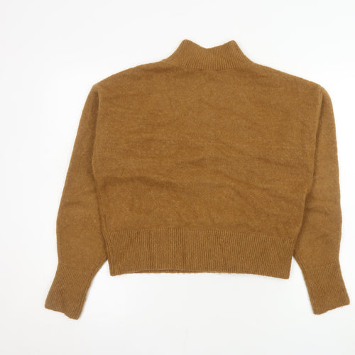 & Other Stories Women Brown Mock Neck Long Sleeve Knit Jumper XS