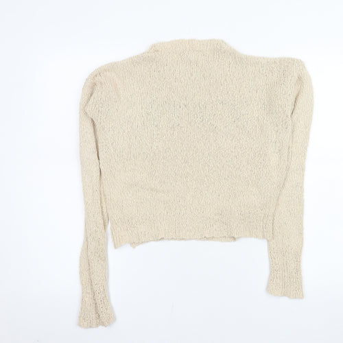 Topshop Women's Beige Knit Pullover Jumper Size 10 Cotton