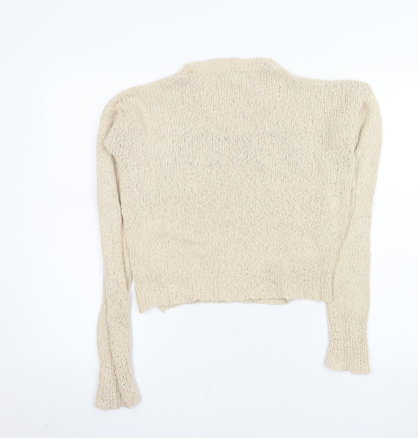 Topshop Women's Beige Knit Pullover Jumper Size 10 Cotton
