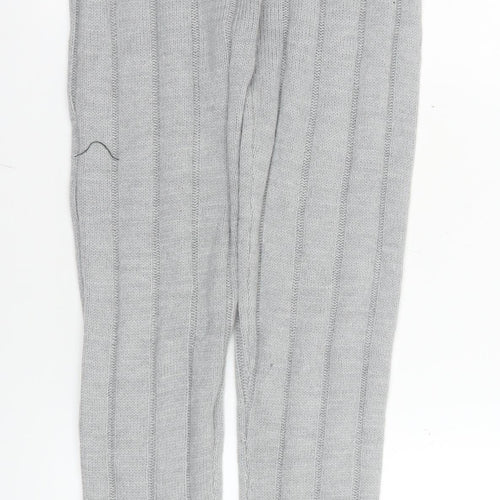 PrettyLittleThing Women’s Grey Knit Leggings S Regular Acrylic