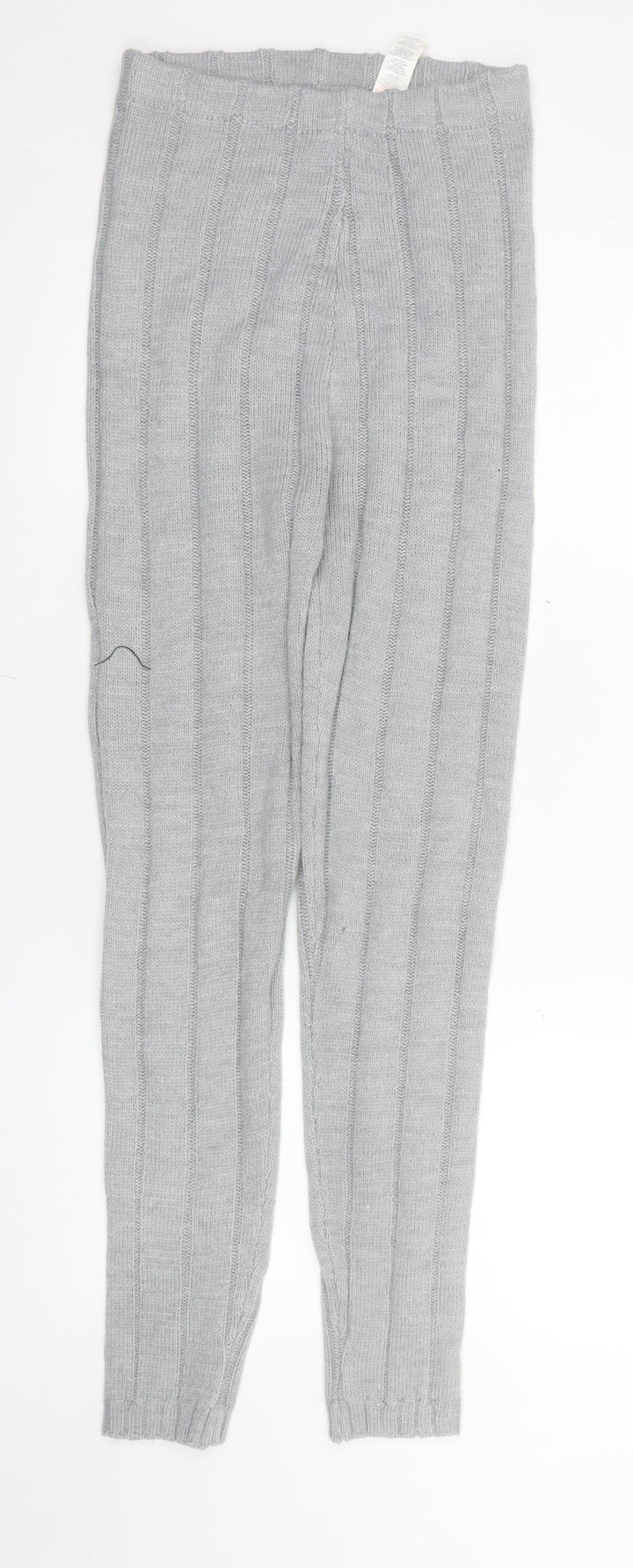 PrettyLittleThing Women’s Grey Knit Leggings S Regular Acrylic