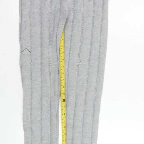 PrettyLittleThing Women’s Grey Knit Leggings S Regular Acrylic