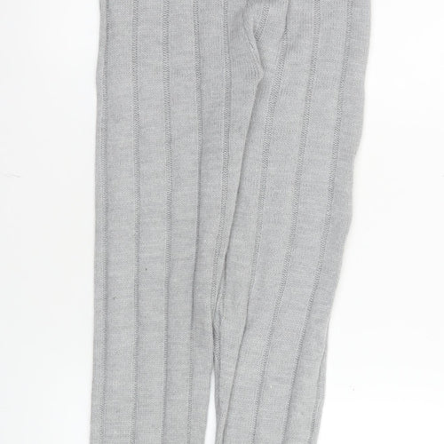 PrettyLittleThing Women’s Grey Knit Leggings S Regular Acrylic