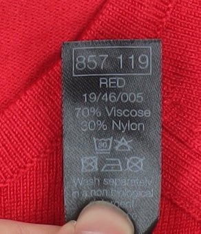 M&Co Petite Women’s Red 3/4 Sleeve Button Detail Knit Top Size 12