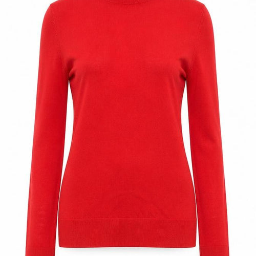 Reiss Women's Red Merino Wool Roll Neck Long Sleeve Knit Top Size S