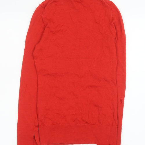 Reiss Women's Red Merino Wool Roll Neck Long Sleeve Knit Top Size S