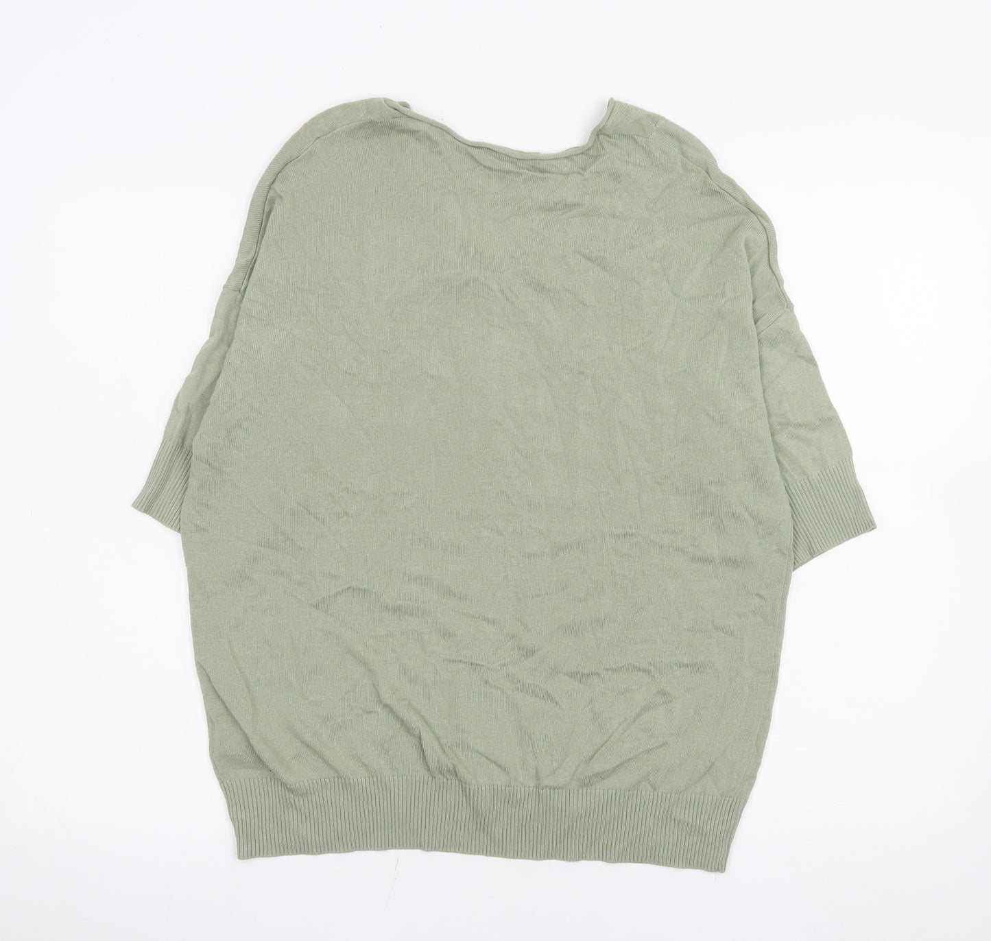 Parfois Women’s Green V-Neck Relaxed Knit Blouse One Size