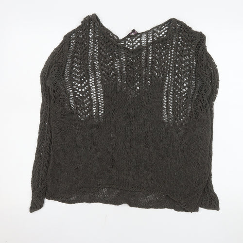Phase Eight Women's Brown Open-Knit Cotton Jumper Size S