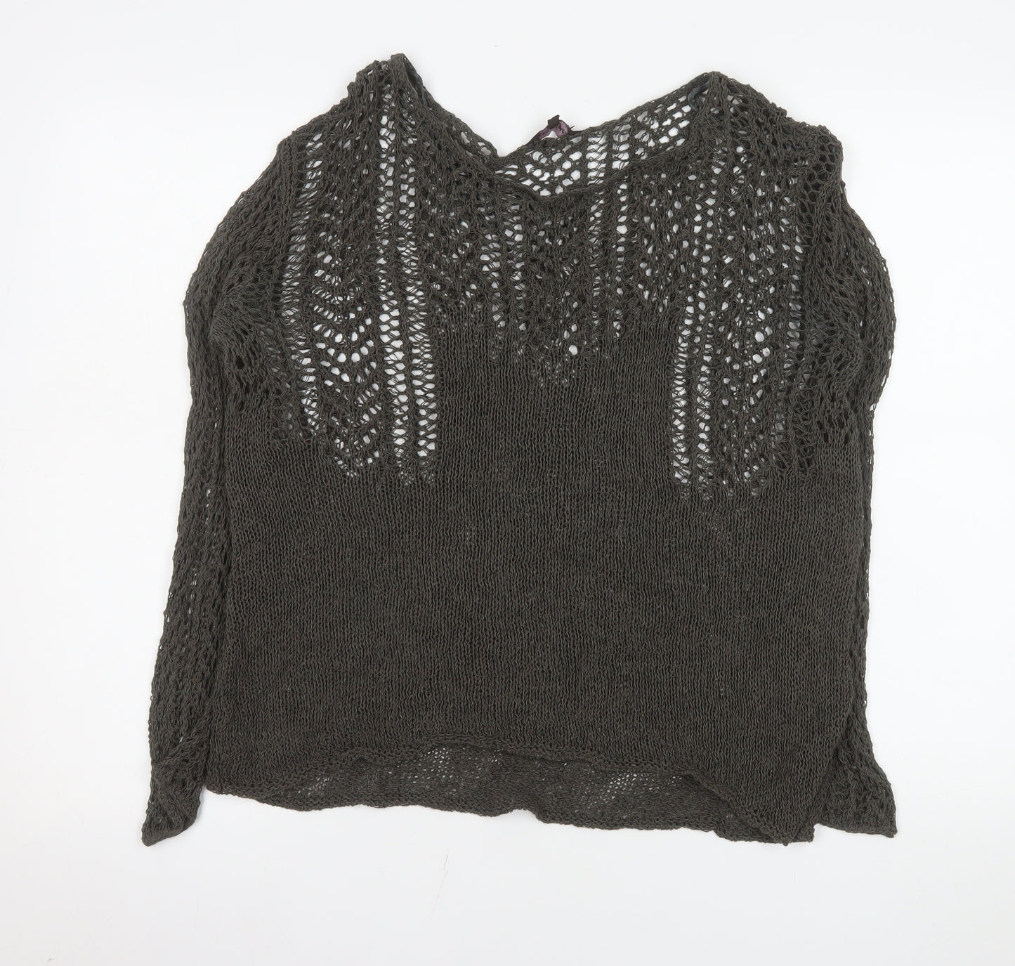 Phase Eight Women's Brown Open-Knit Cotton Jumper Size S