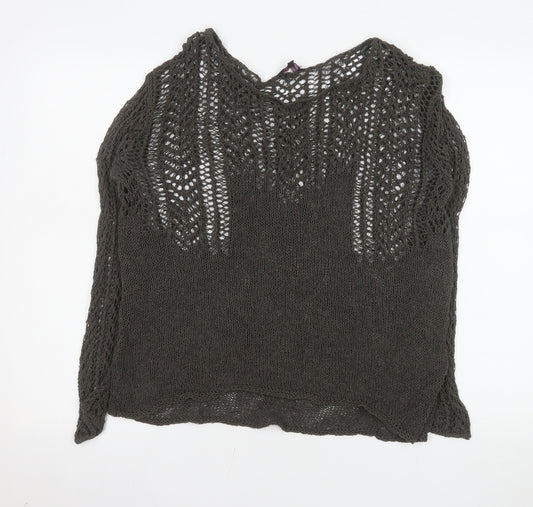 Phase Eight Women's Brown Open-Knit Cotton Jumper Size S