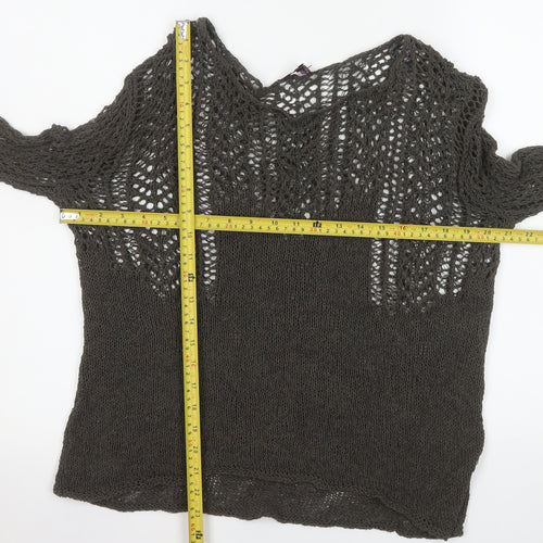 Phase Eight Women's Brown Open-Knit Cotton Jumper Size S