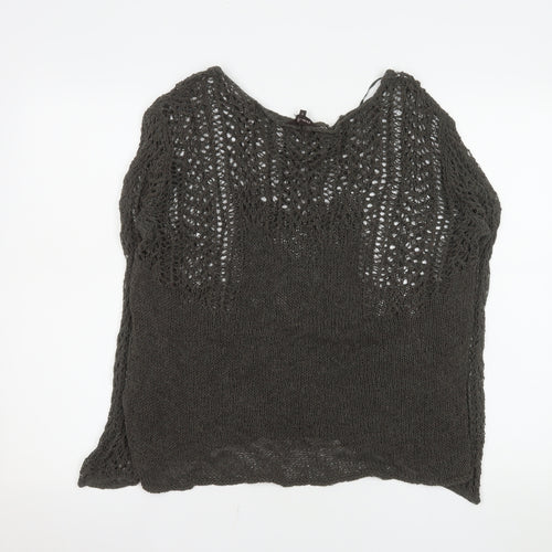 Phase Eight Women's Brown Open-Knit Cotton Jumper Size S