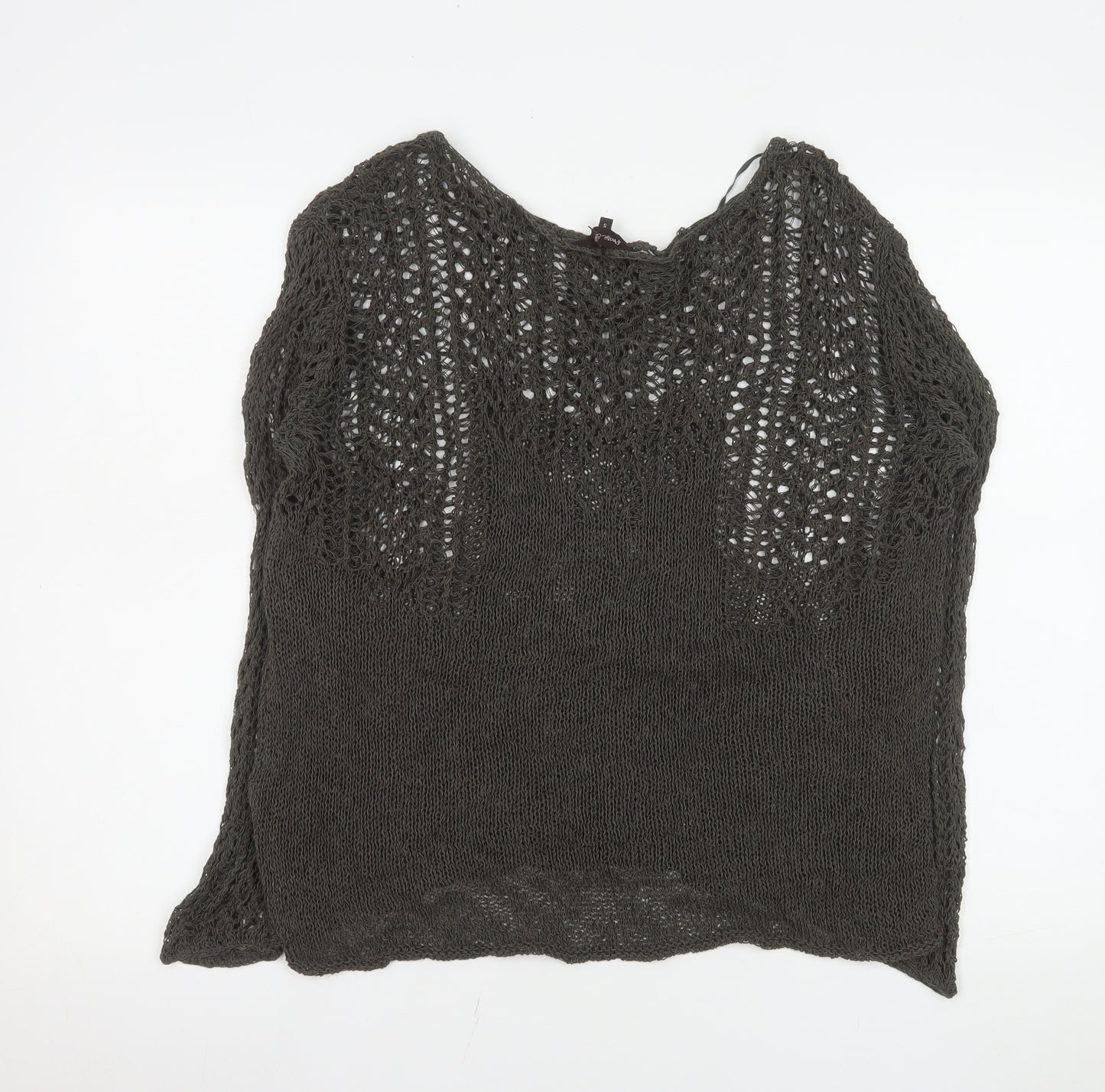 Phase Eight Women's Brown Open-Knit Cotton Jumper Size S