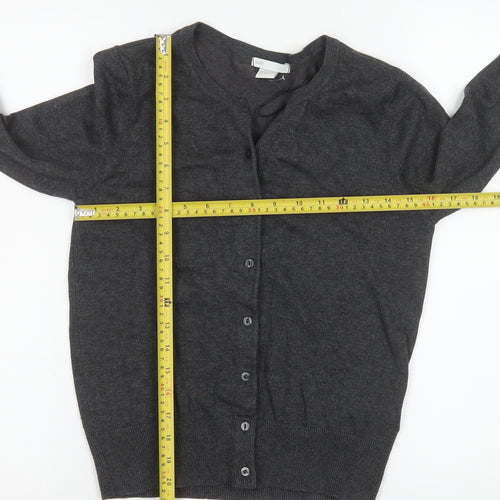 H&M Women’s Grey Knit Button Cardigan Jumper Size S