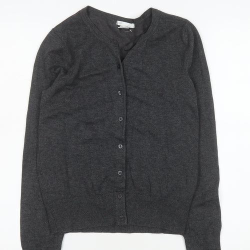 H&M Women’s Grey Knit Button Cardigan Jumper Size S