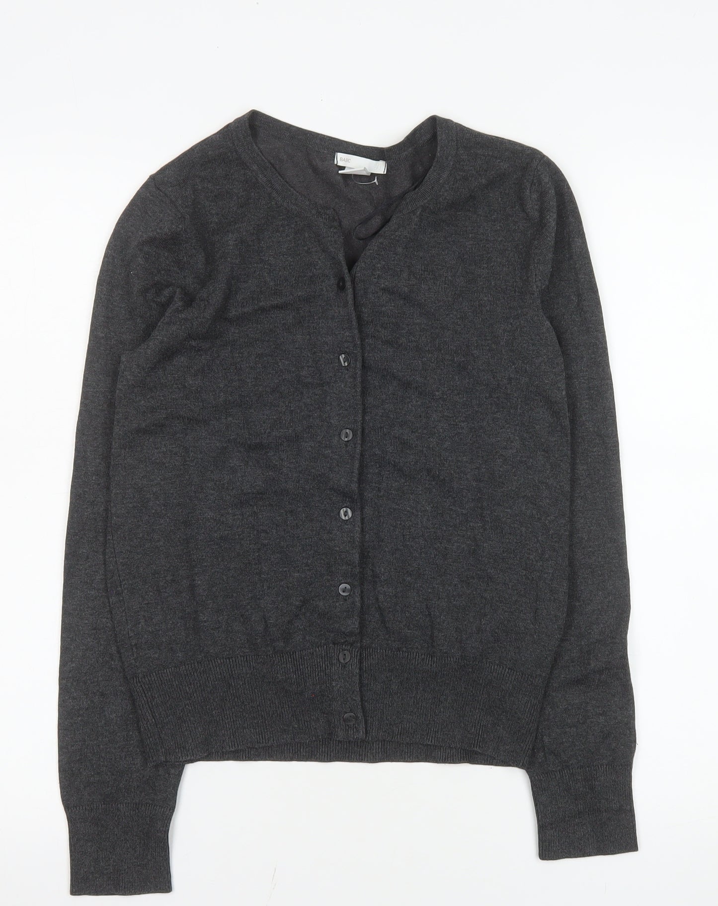 H&M Women’s Grey Knit Button Cardigan Jumper Size S