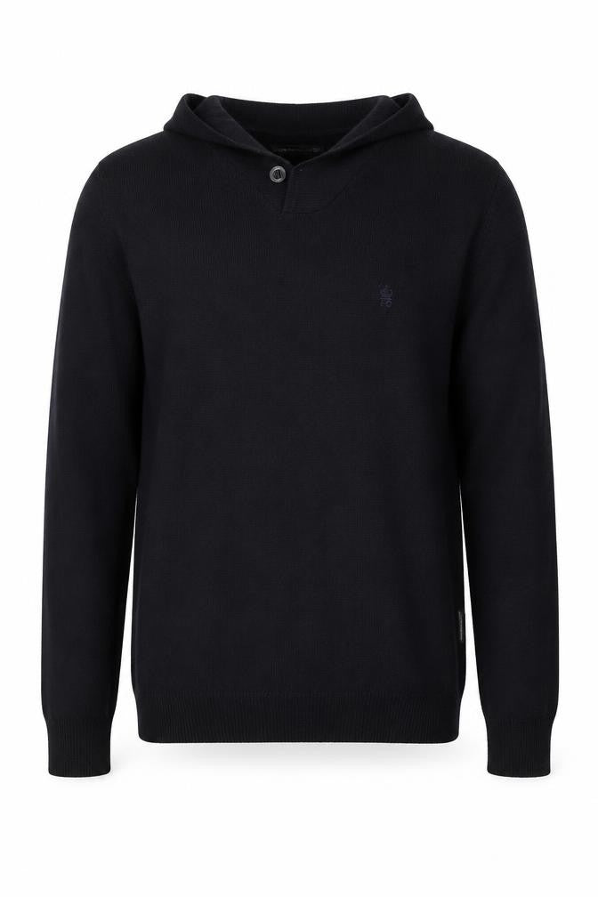 French Connection Men's Black Henley Jumper Size M Acrylic Knit