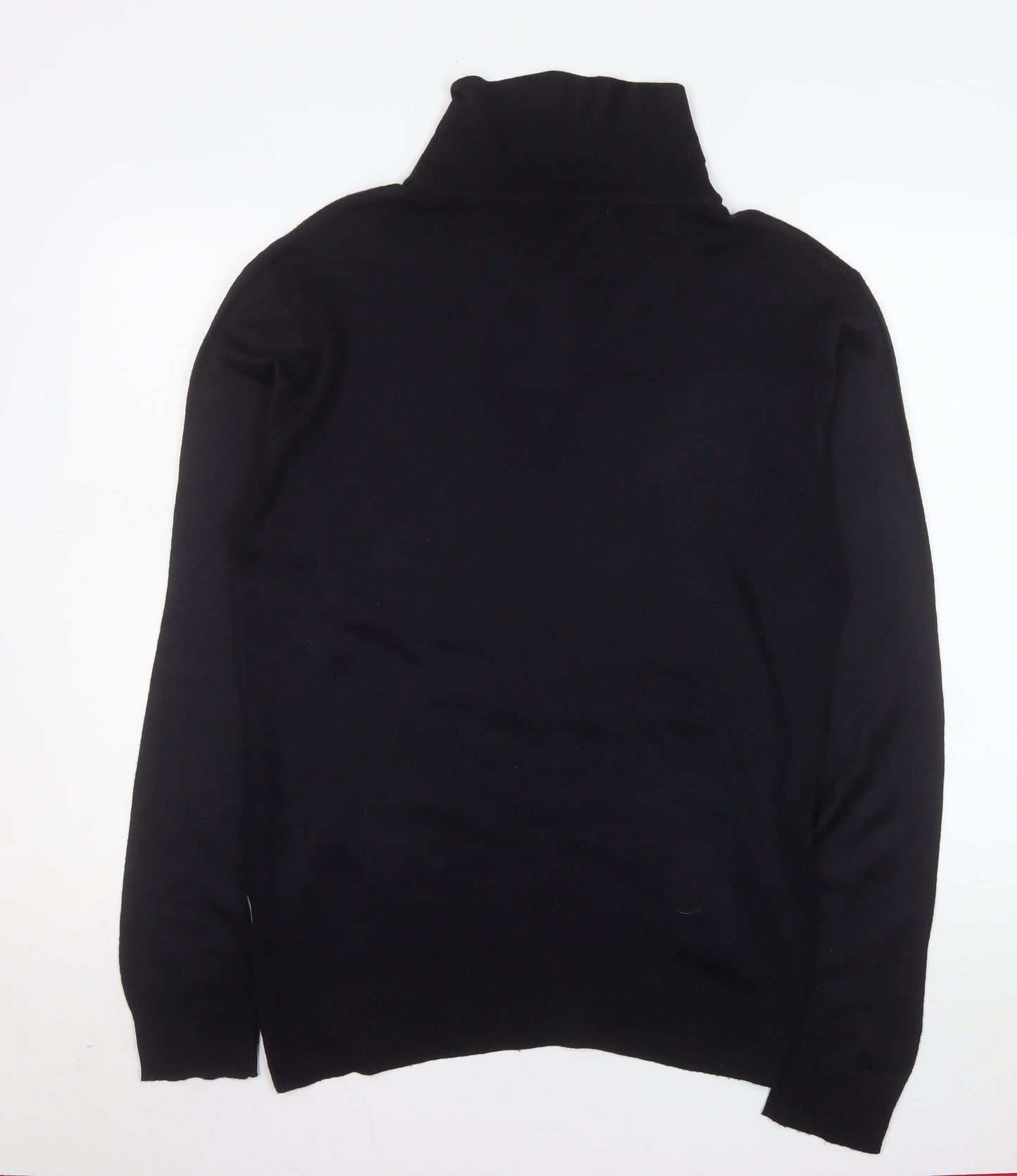French Connection Men's Black Henley Jumper Size M Acrylic Knit