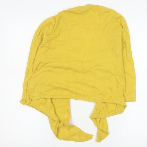 Boden Women's Yellow Wrap V-Neck Long Sleeve Cotton Blend Jumper Size 16