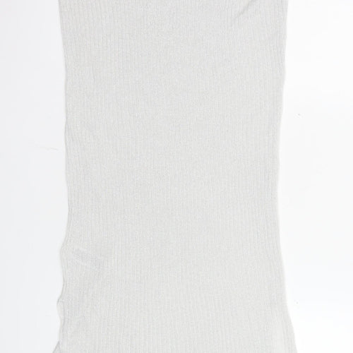 Marks and Spencer Women Silver Size 10 Sleeveless Bodycon Knit Midi Dress